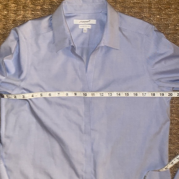 Foxcroft button down blue non iron sz 10 NWT LS - Picture 7 of 8